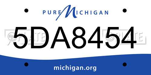 5DA8454 Michigan License Plate