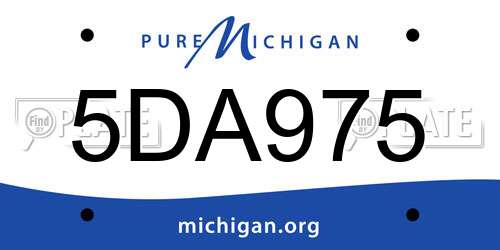 5DA975 Michigan License Plate