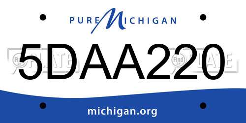 5DAA220 Michigan License Plate