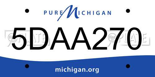 5DAA270 Michigan License Plate