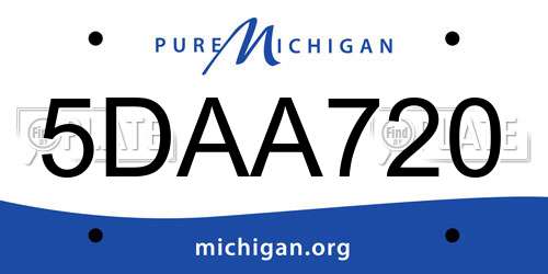 5DAA720 Michigan License Plate