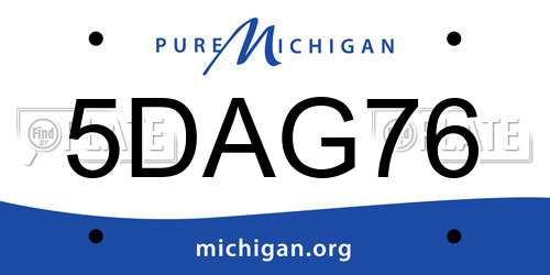 5DAG76 Michigan License Plate