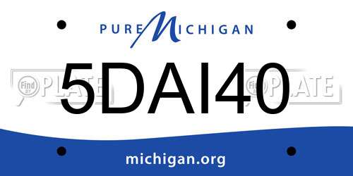 5DAI40 Michigan License Plate