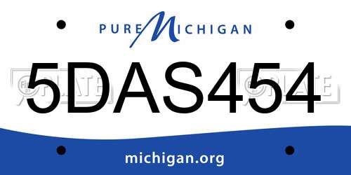 5DAS454 Michigan License Plate