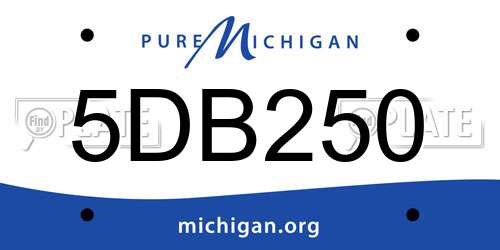 5DB250 Michigan License Plate