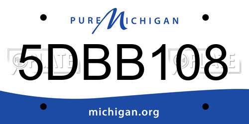 5DBB108 Michigan License Plate