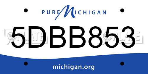5DBB853 Michigan License Plate