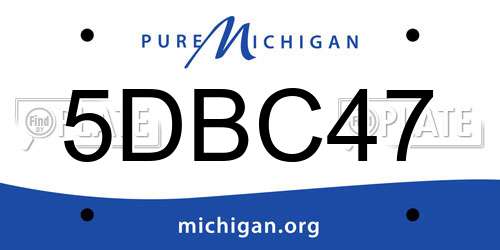 5DBC47 Michigan License Plate