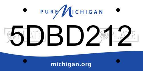 5DBD212 Michigan License Plate