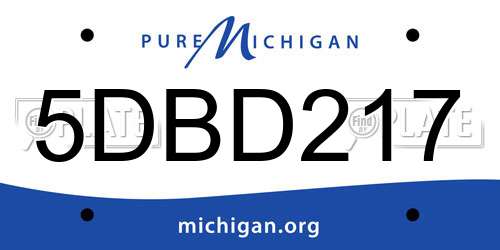5DBD217 Michigan License Plate