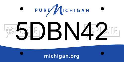 5DBN42 Michigan License Plate