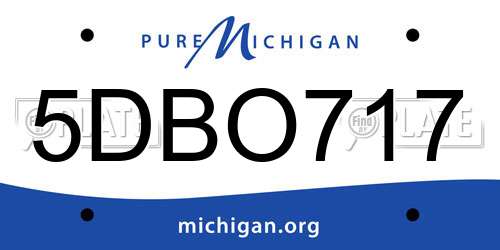 5DBO717 Michigan License Plate