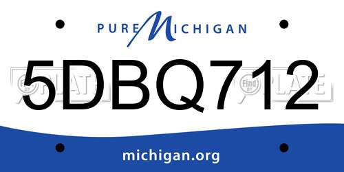 5DBQ712 Michigan License Plate