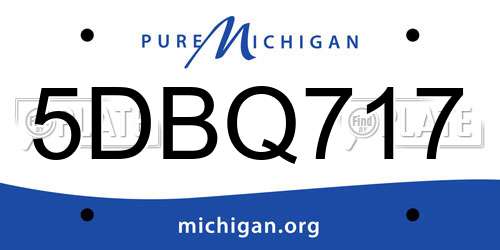 5DBQ717 Michigan License Plate