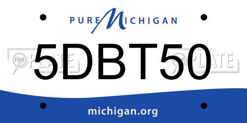 5DBT50 Michigan License Plate