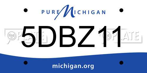 5DBZ11 Michigan License Plate
