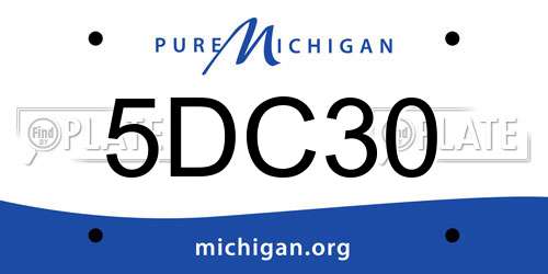 5DC30 Michigan License Plate