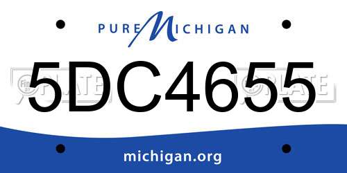 5DC4655 Michigan License Plate