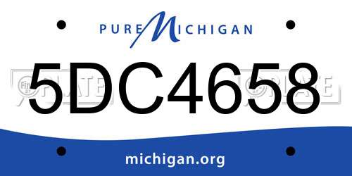 5DC4658 Michigan License Plate