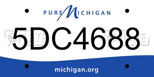 5DC4688 Michigan License Plate
