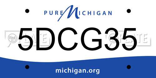 5DCG35 Michigan License Plate
