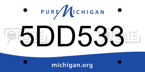 5DD533 Michigan License Plate