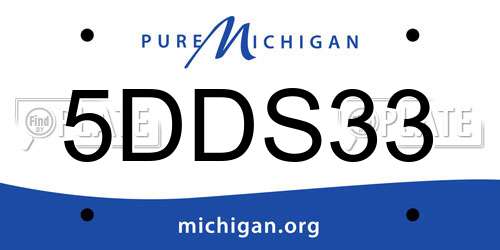5DDS33 Michigan License Plate