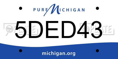 5DED43 Michigan License Plate