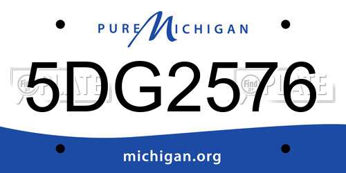 5DG2576 Michigan License Plate