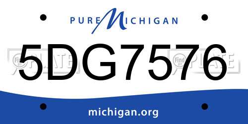 5DG7576 Michigan License Plate