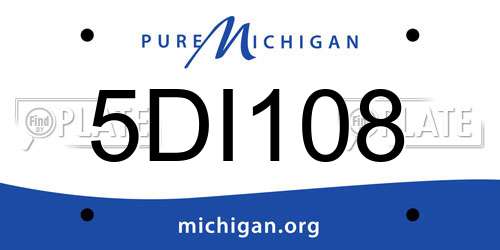 5DI108 Michigan License Plate