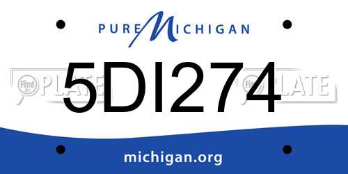 5DI274 Michigan License Plate