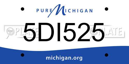 5DI525 Michigan License Plate