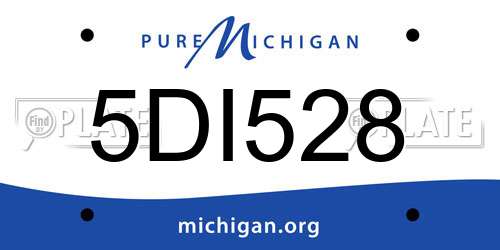 5DI528 Michigan License Plate