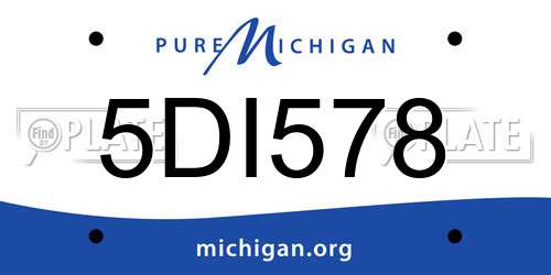 5DI578 Michigan License Plate