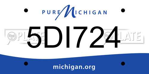 5DI724 Michigan License Plate