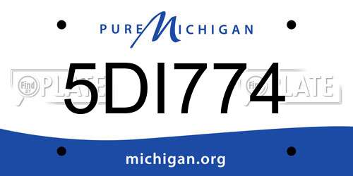 5DI774 Michigan License Plate