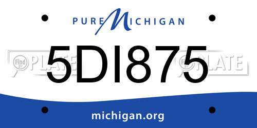 5DI875 Michigan License Plate