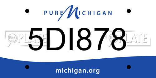 5DI878 Michigan License Plate