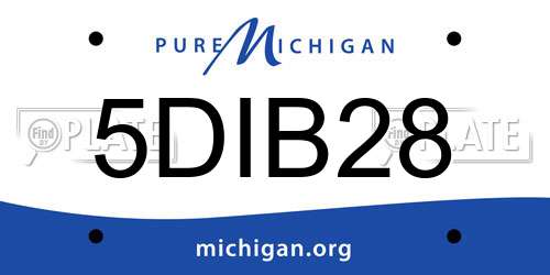 5DIB28 Michigan License Plate