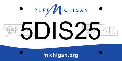 5DIS25 Michigan License Plate