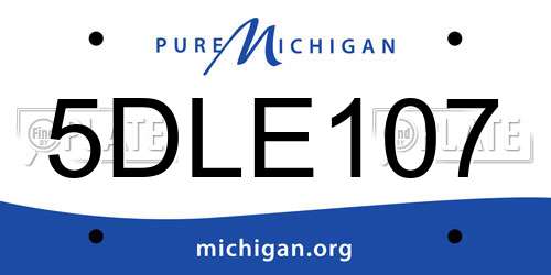 5DLE107 Michigan License Plate