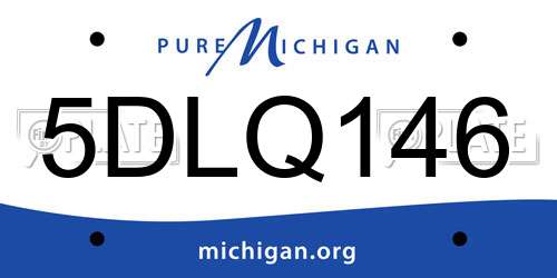 5DLQ146 Michigan License Plate