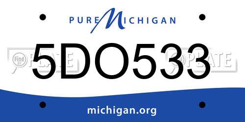 5DO533 Michigan License Plate