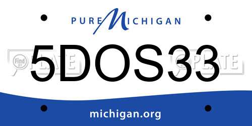 5DOS33 Michigan License Plate
