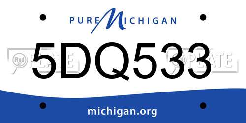 5DQ533 Michigan License Plate