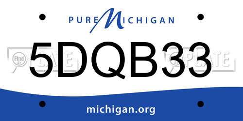 5DQB33 Michigan License Plate