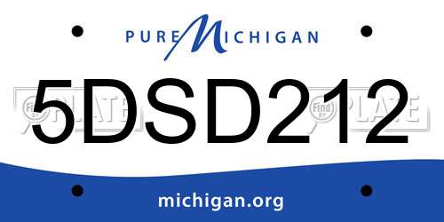 5DSD212 Michigan License Plate