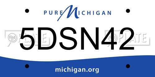 5DSN42 Michigan License Plate