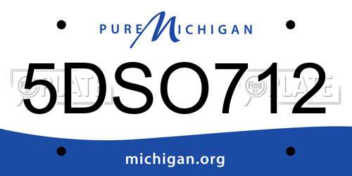 5DSO712 Michigan License Plate